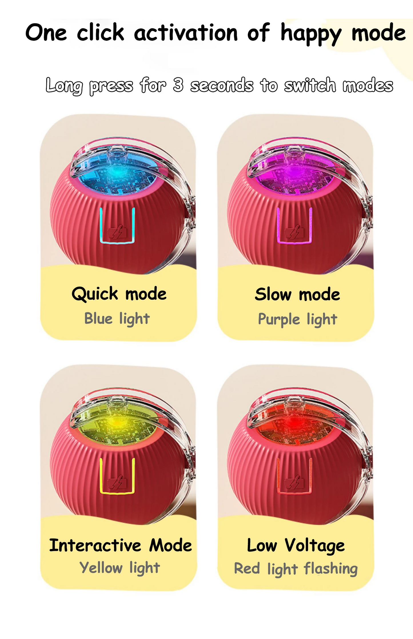 Jouet Interactif pour Chat- Balle Roulante Automatique- Rechargeable- Reproduit les Mouvements des souris !