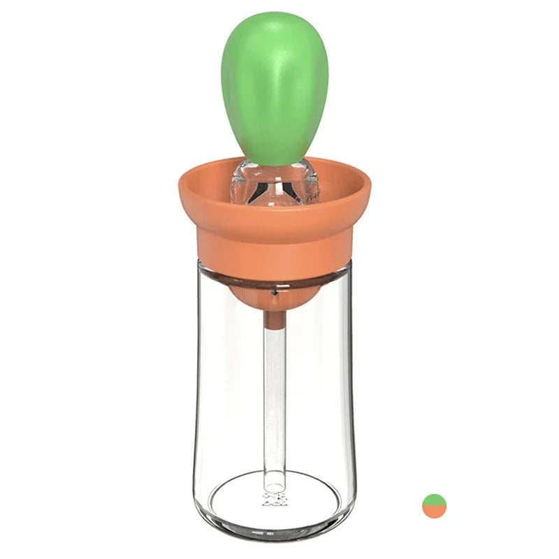 Distributeur d'Huile de Cuisine en Verre avec Pinceau en Silicone