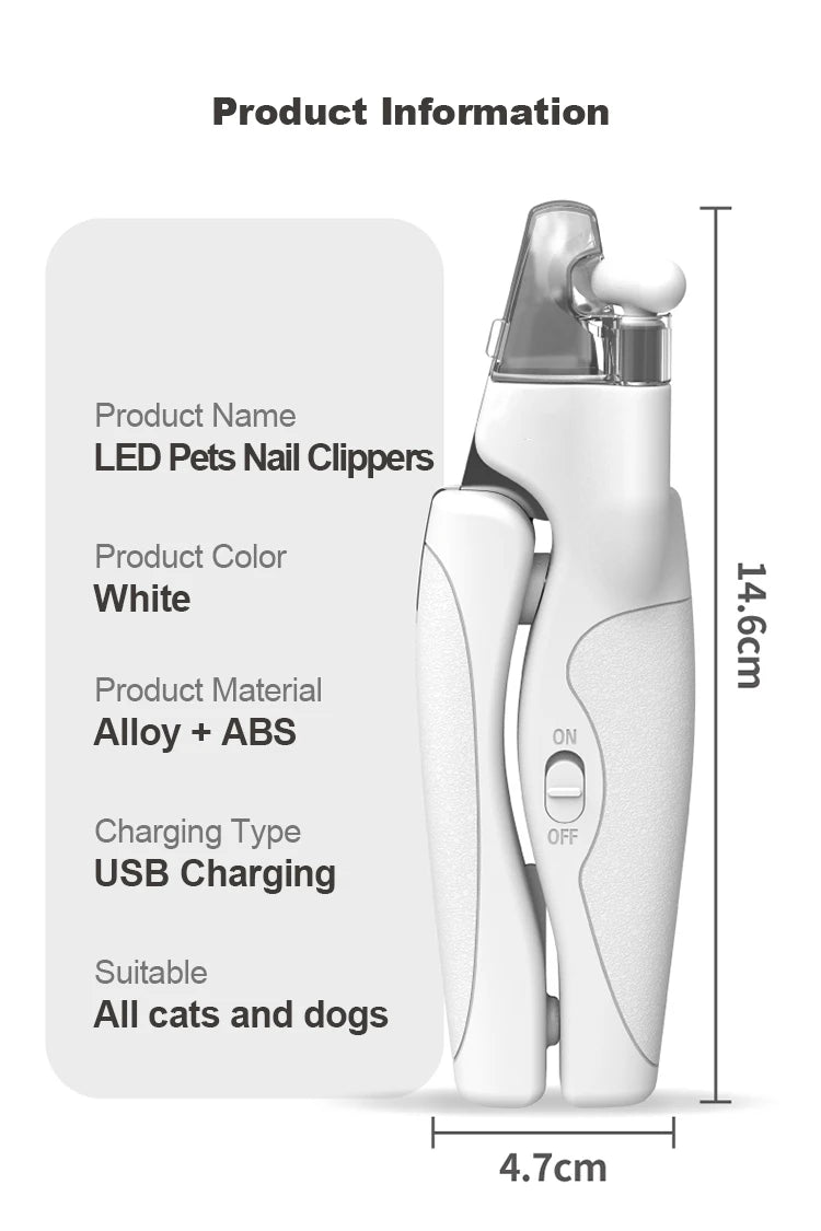 Coupe-griffes pour chiens et Chats Avec Lumière LED- Evite Bléssures et Saignements