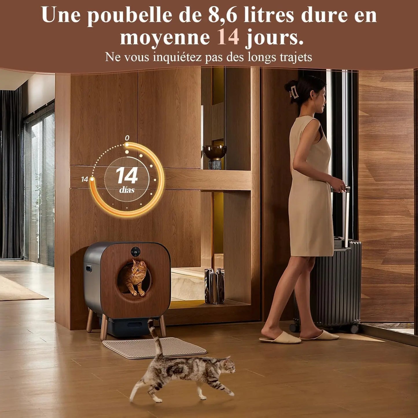 Bac à Litière DESIGN Connectée - Haut de Gamme qui Révolutionne Le Quotidien