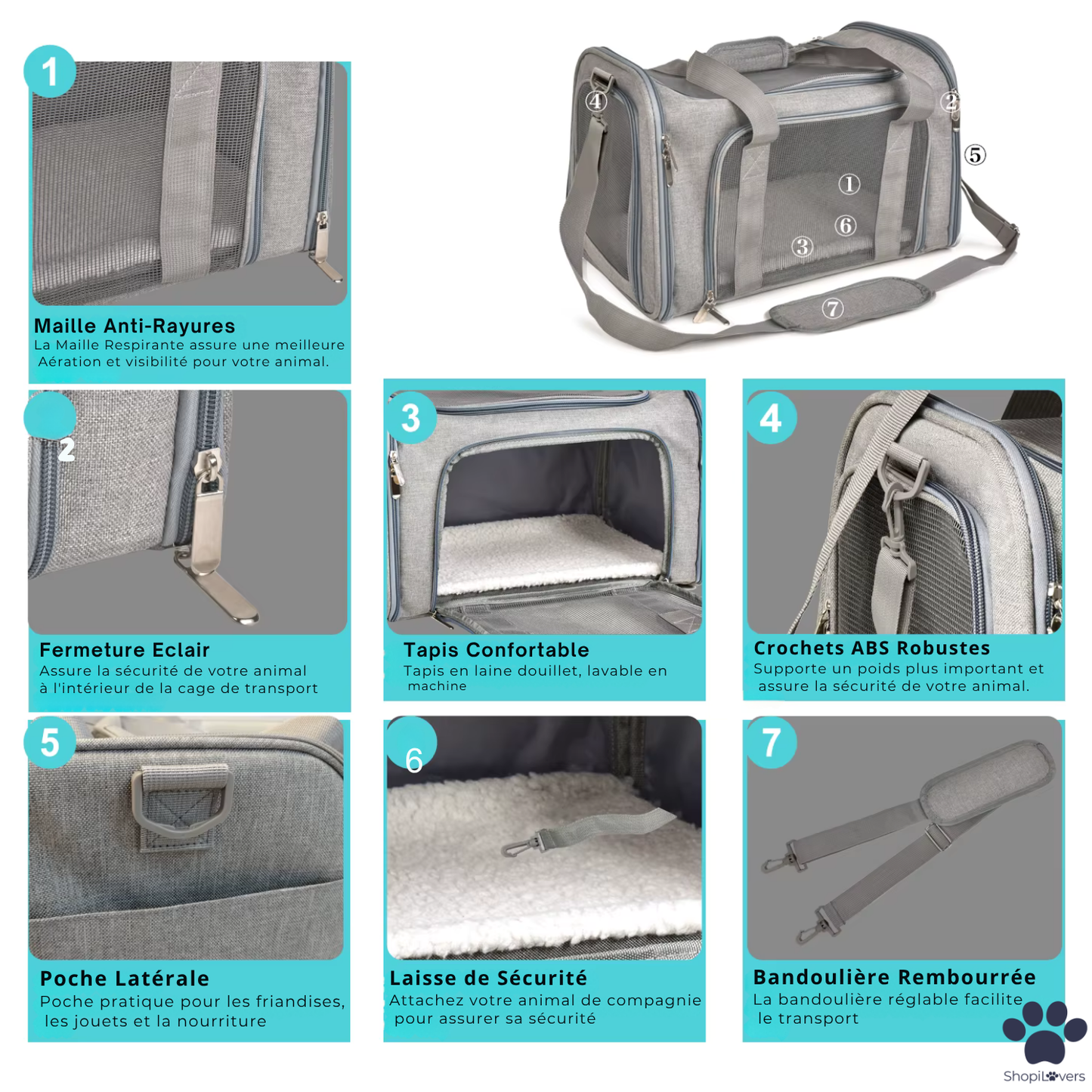 Sac de Transport Aérien pour Chien & Chat –  Robuste et Confortable