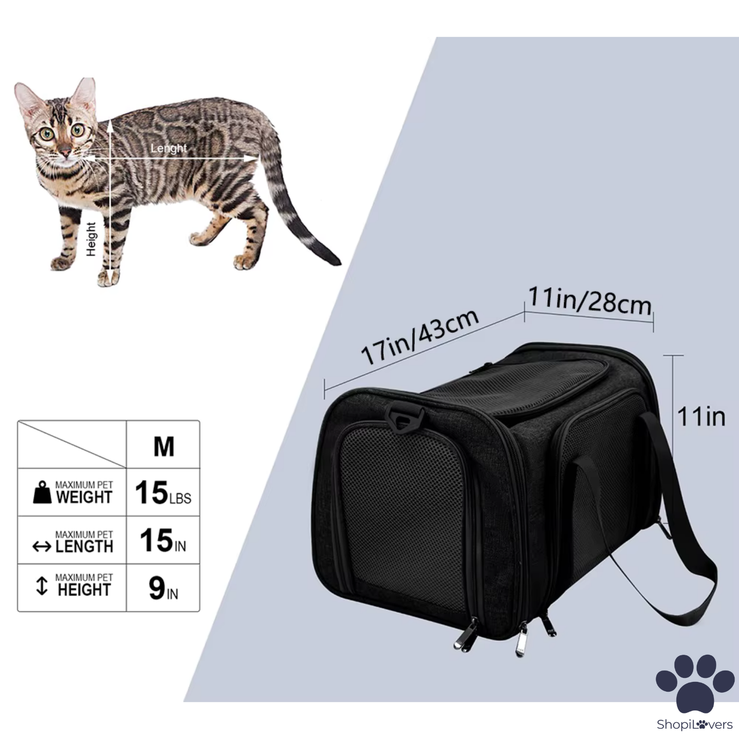 Sac de Transport Aérien pour Chien & Chat –  Robuste et Confortable