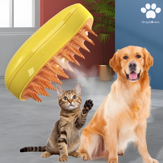 Brosse à Vapeur Pour Chats et Chiens- Avec Réservoir d'Eau et d'Huile Essentielle