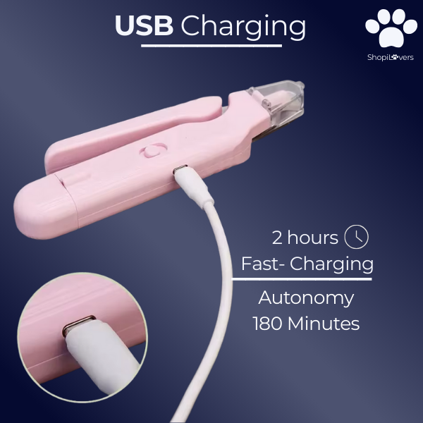 Coupe-griffes LED + Ponceuse pour Chiens et Chats Avec Lumière LED- Evite Bléssures et Saignements