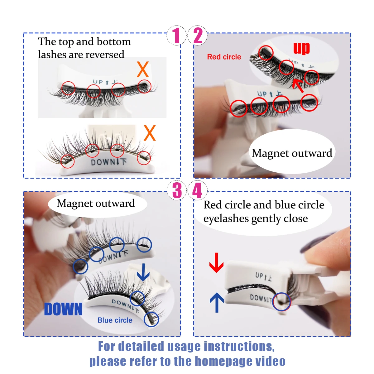 Pair de Cils Magnétiques Réutilisables- 5 Options au Choix (Pince Inclue)