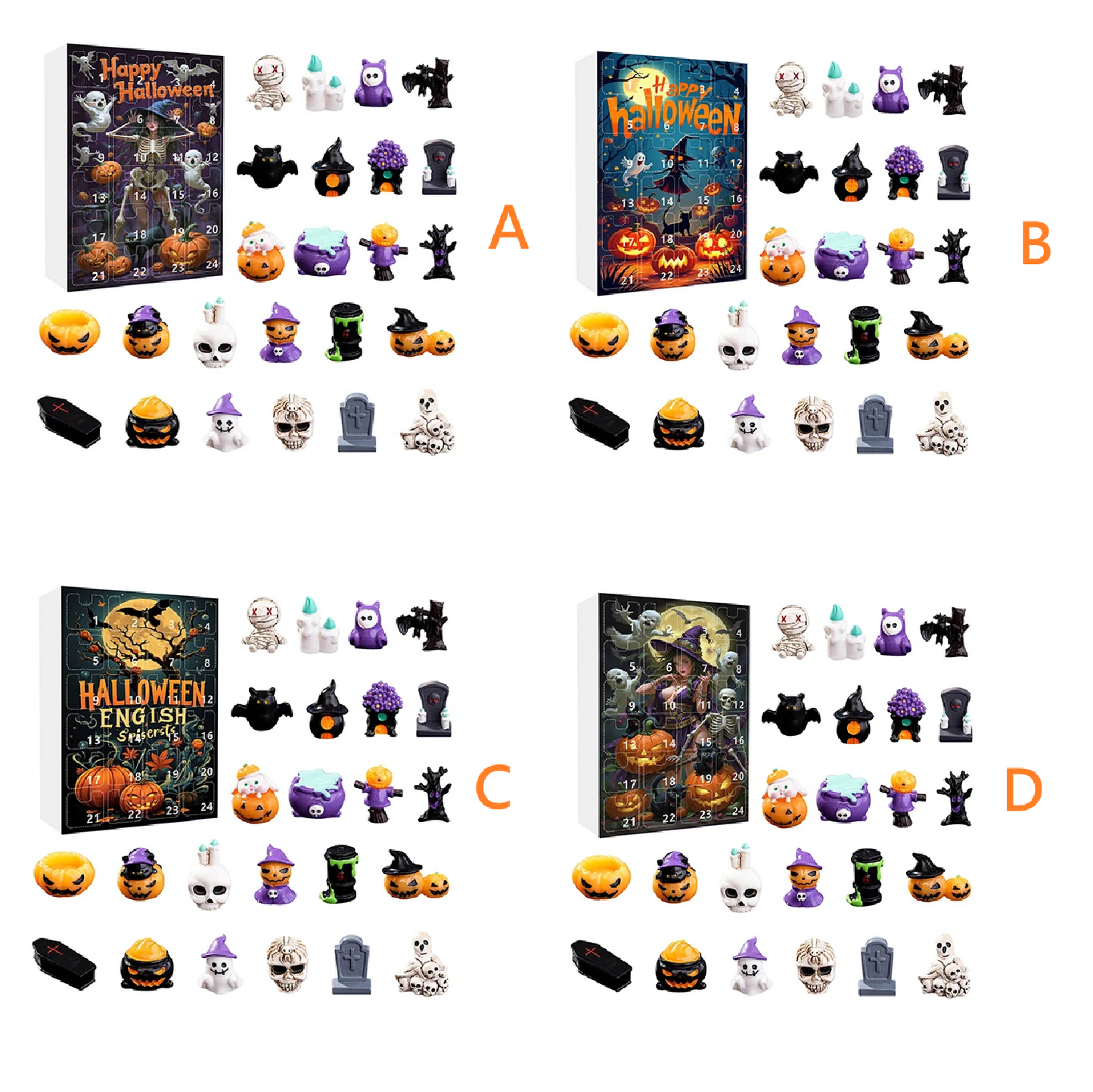 Calendrier de l'Avent Halloween 2025 avec 24 surprises d'horreur