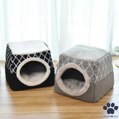 Lit igloo 3 en 1 pour Chats et Petit Chiens – Panier, Maison et Canapé Pliable Douillet 🐾