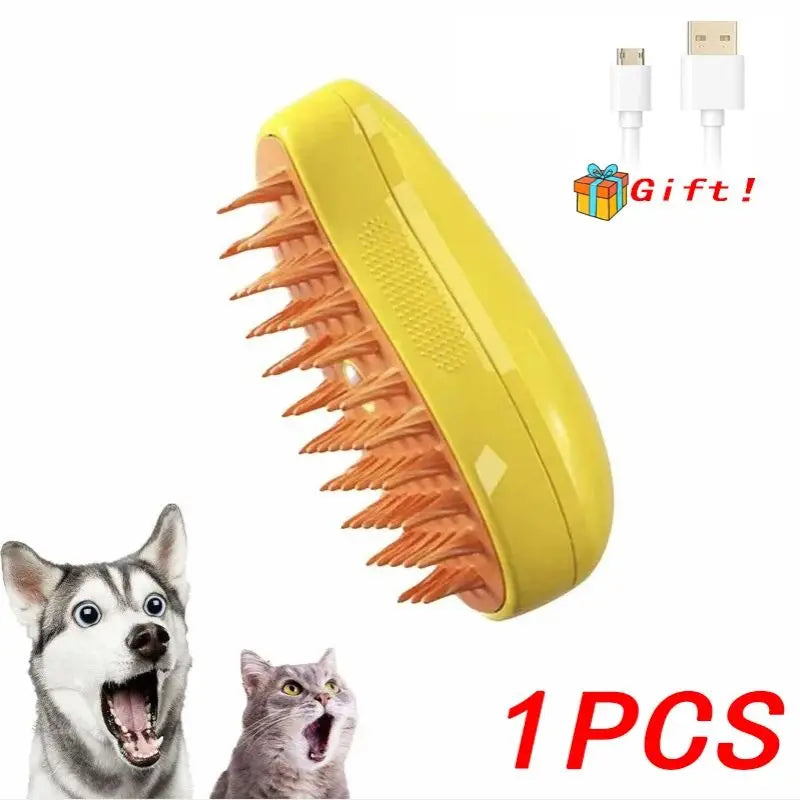Brosse à Vapeur Pour Chats et Chiens- Avec Réservoir d'Eau et d'Huile Essentielle