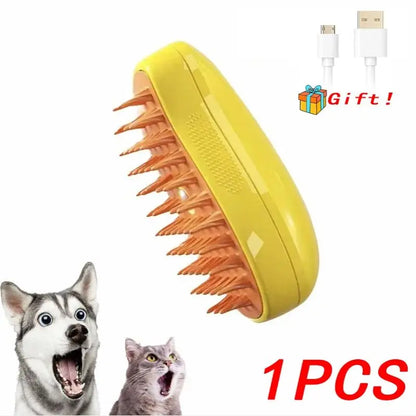 Brosse à Vapeur Pour Chats et Chiens- Avec Réservoir d'Eau et d'Huile Essentielle