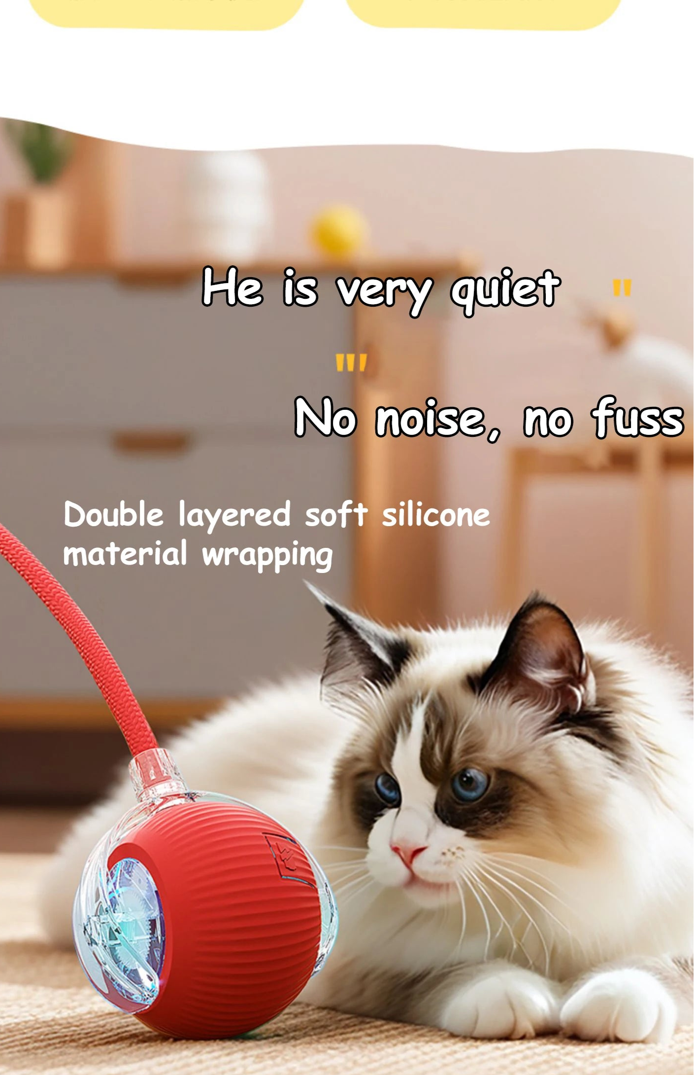 Jouet Interactif pour Chat- Balle Roulante Automatique- Rechargeable- Reproduit les Mouvements des souris !