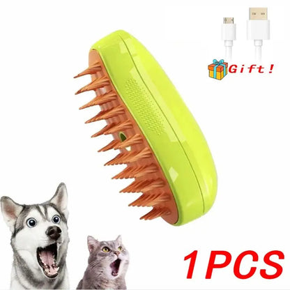Brosse à Vapeur Pour Chats et Chiens- Avec Réservoir d'Eau et d'Huile Essentielle