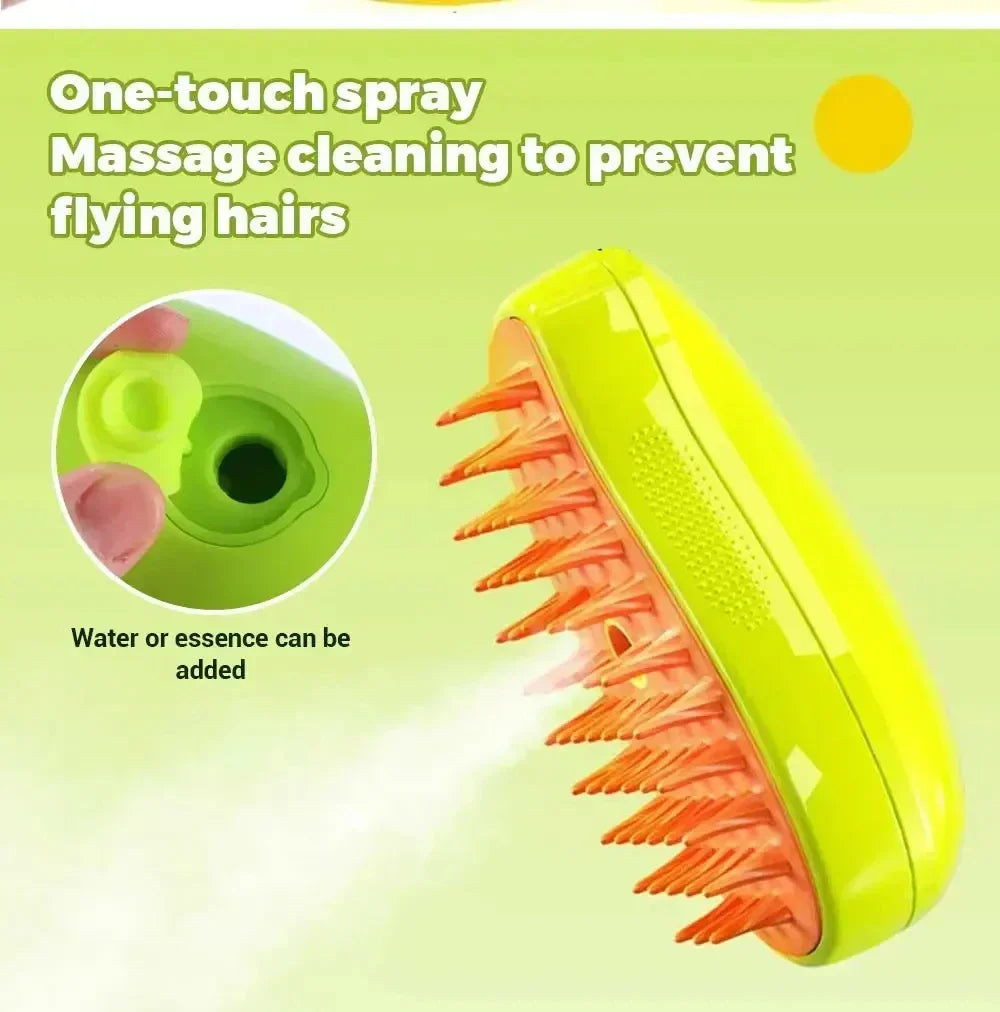 Brosse à Vapeur Pour Chats et Chiens- Avec Réservoir d'Eau et d'Huile Essentielle