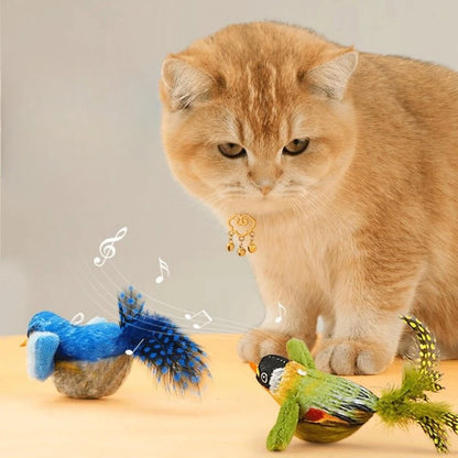 Jouet Oiseau Interactif pour Chats – Avec Herbe à Chat CatNip & Sons Réalistes