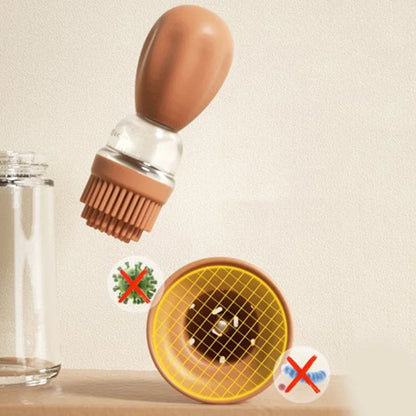 Distributeur d'Huile de Cuisine en Verre avec Pinceau en Silicone