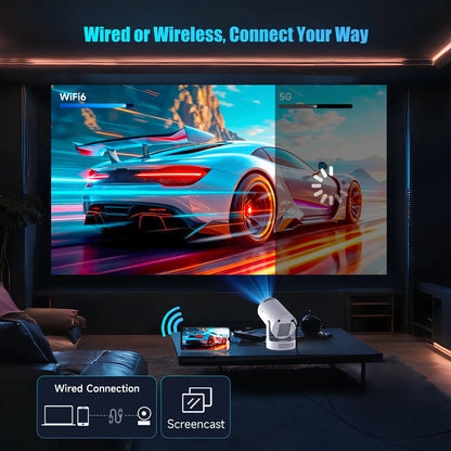 Projecteur Portable Magcubic HY300 Pro+ 4K Android 11 8000 Lumens WiFi 6 BT5.4 Cinéma Extérieur Haut-parleur HiFi 5 W Prise en charge HD 720P
