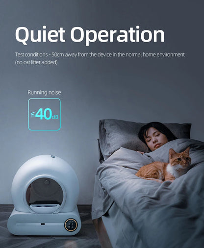 Litière Connectée Inteligente Autonettoyante 65L – La Révolution du Confort Félin