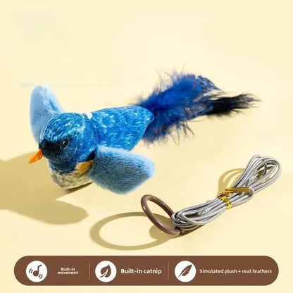 Jouet Oiseau Interactif pour Chats – Avec Herbe à Chat CatNip & Sons Réalistes