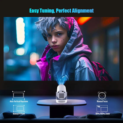 Projecteur Portable Magcubic HY300 Pro+ 4K Android 11 8000 Lumens WiFi 6 BT5.4 Cinéma Extérieur Haut-parleur HiFi 5 W Prise en charge HD 720P
