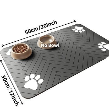 Tapis de gamelle imperméable pour Chats & Chiens – Absorbant, Antidérapant et Facile à Nettoyer 🐾