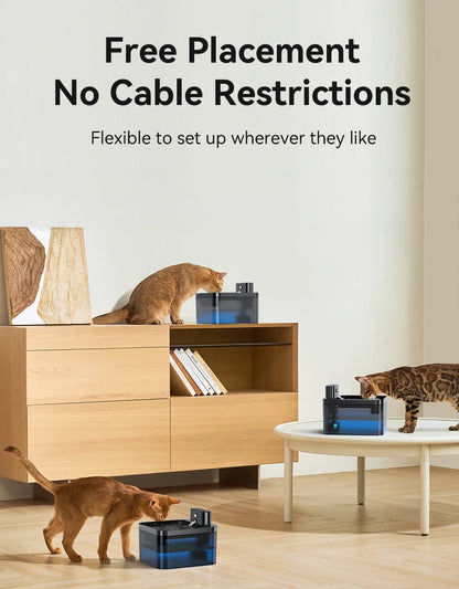 Fontaine à Eau Sans Fil 2,2 L – Smart, Silencieuse & Sans Câbles