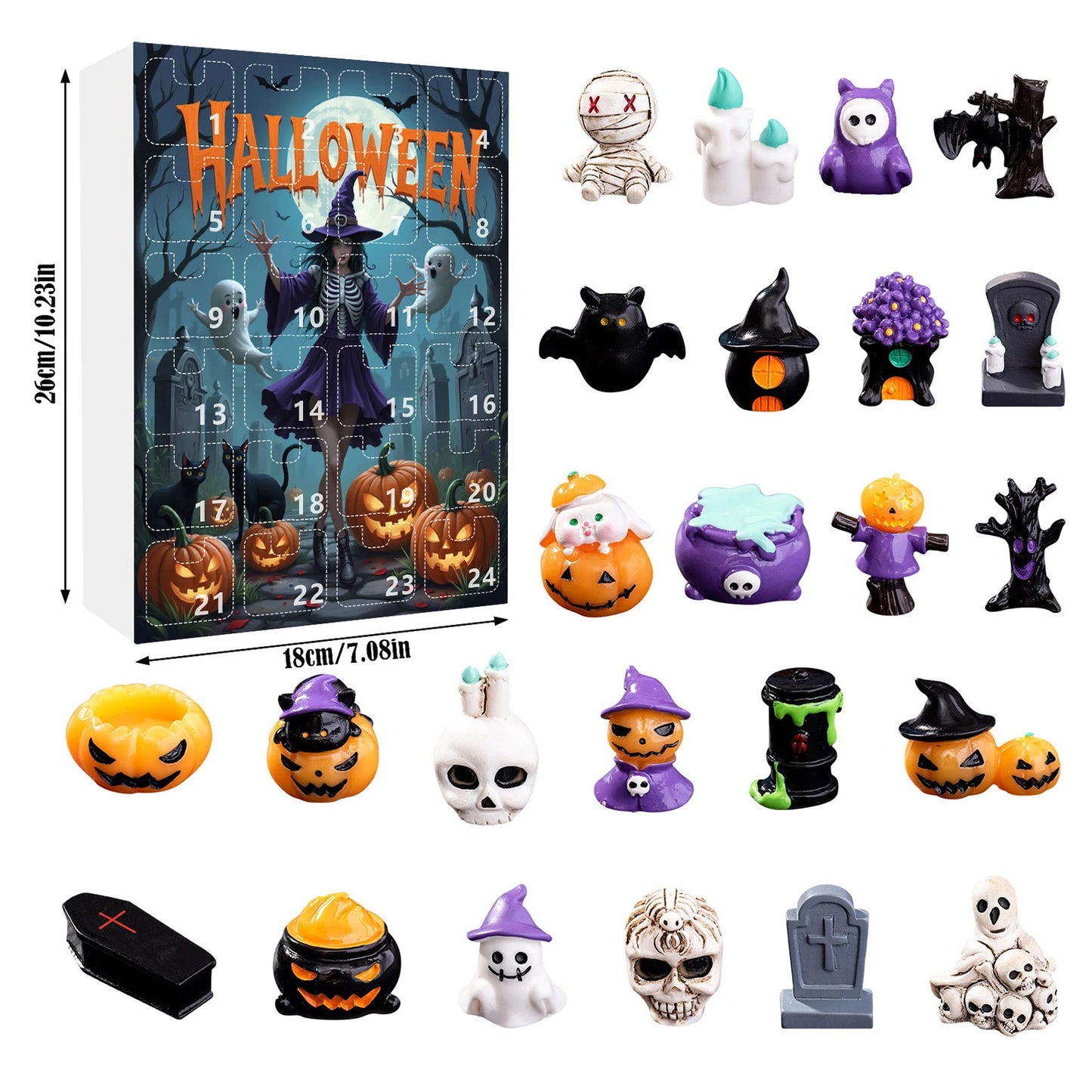 Calendrier de l'Avent Halloween 2025 avec 24 surprises d'horreur