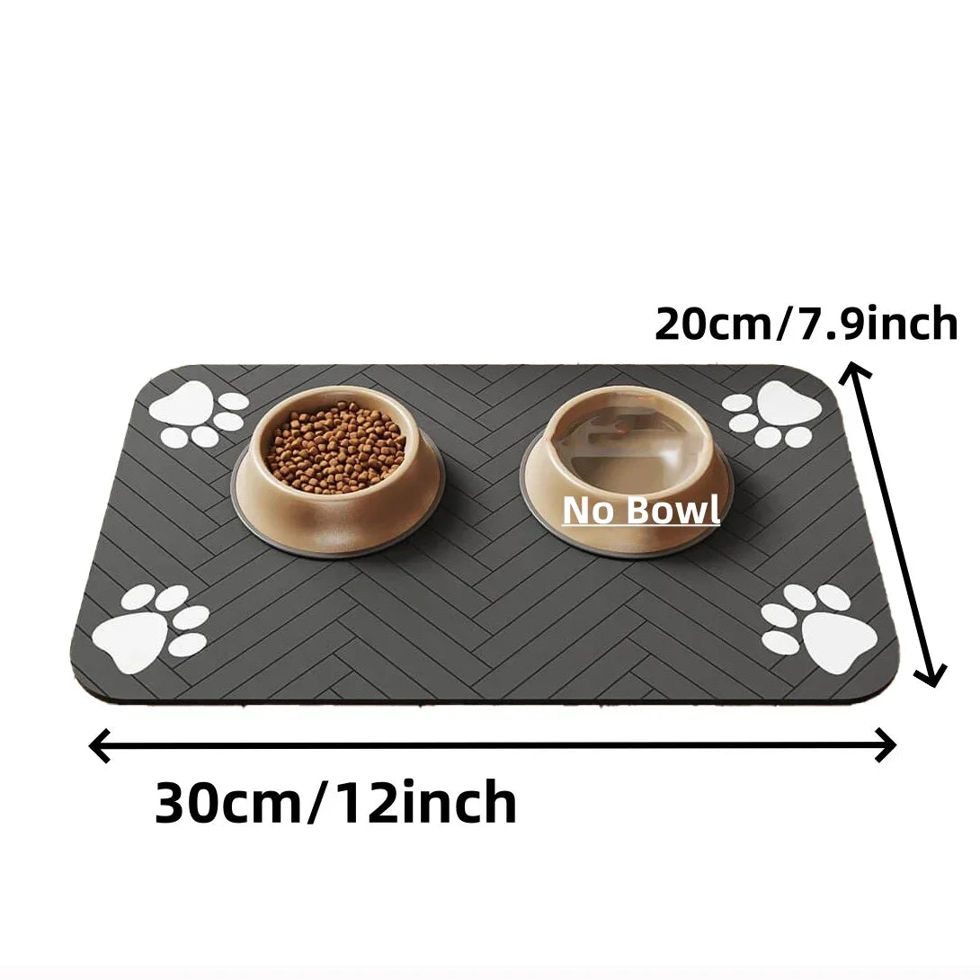 Tapis de gamelle imperméable pour Chats & Chiens – Absorbant, Antidérapant et Facile à Nettoyer 🐾