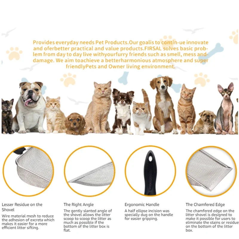 Pelle à sable en Acier Inoxydable pour Chat à Pores fins 2 x 2 (mm)