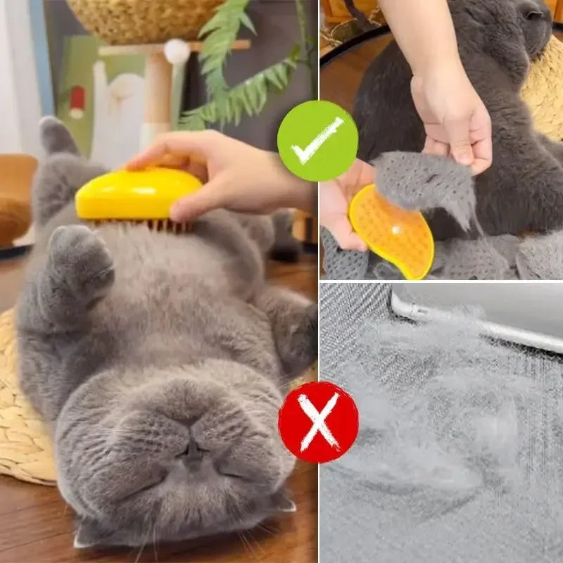 Brosse à Vapeur Pour Chats et Chiens- Avec Réservoir d'Eau et d'Huile Essentielle