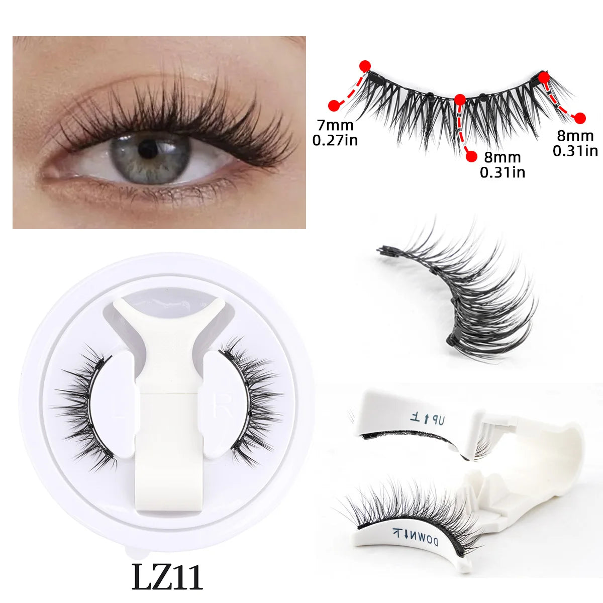 Pair de Cils Magnétiques Réutilisables- 5 Options au Choix (Pince Inclue)