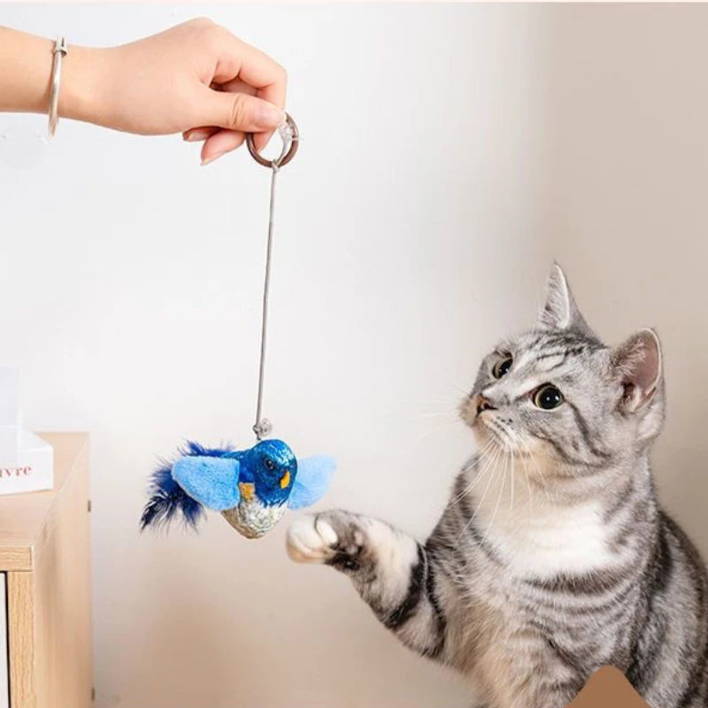 Jouet Oiseau Interactif pour Chats – Avec Herbe à Chat CatNip & Sons Réalistes