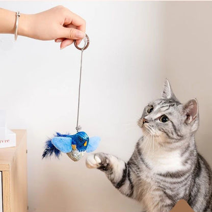 Jouet Oiseau Interactif pour Chats – Avec Herbe à Chat CatNip & Sons Réalistes