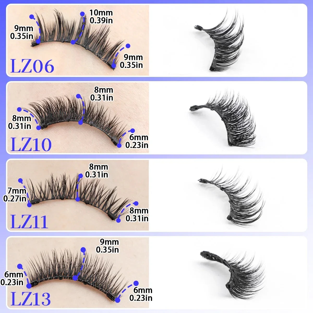 Pair de Cils Magnétiques Réutilisables- 5 Options au Choix (Pince Inclue)
