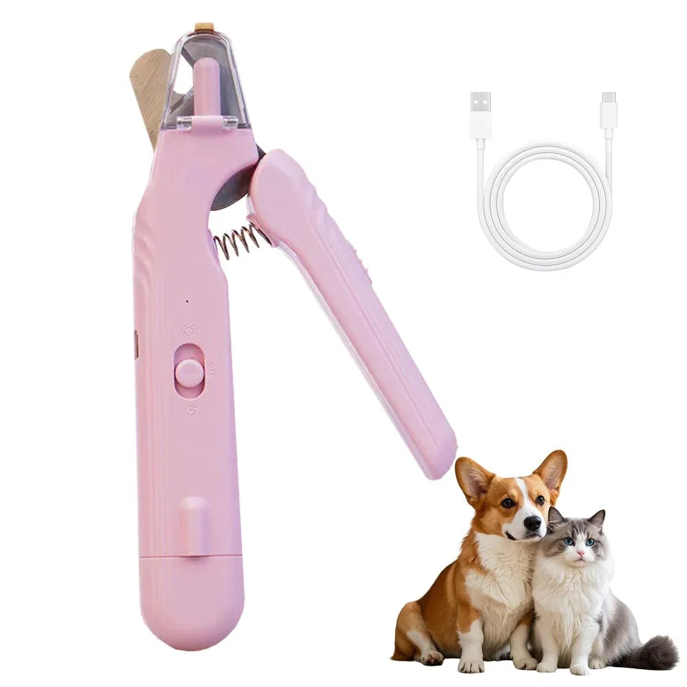 Coupe-griffes LED + Ponceuse pour chiens et Chats Avec Lumière LED- Evite Bléssures et Saignements