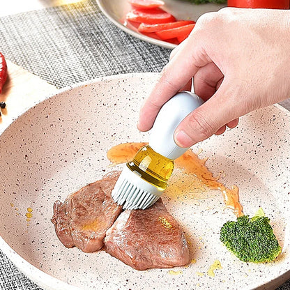 Distributeur d'Huile de Cuisine en Verre avec Pinceau en Silicone