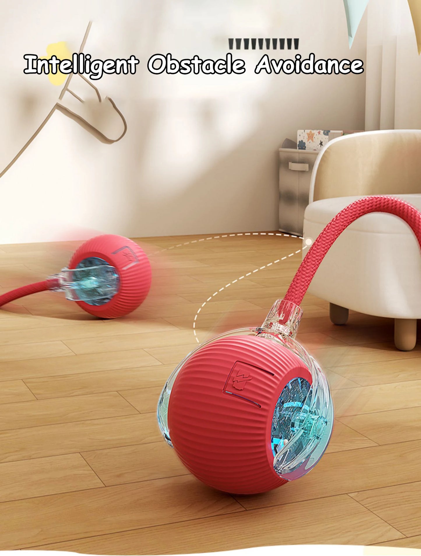 Jouet Interactif pour Chat- Balle Roulante Automatique- Rechargeable- Reproduit les Mouvements des souris !