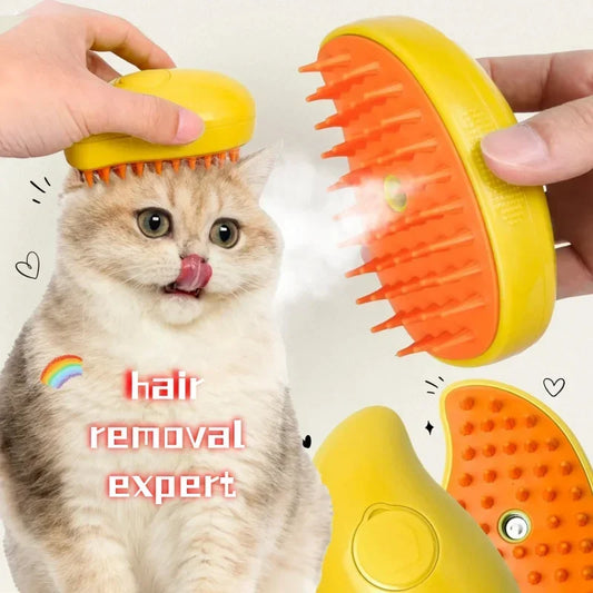 Brosse à Vapeur Pour Chats et Chiens- Avec Réservoir d'Eau et d'Huile Essentielle