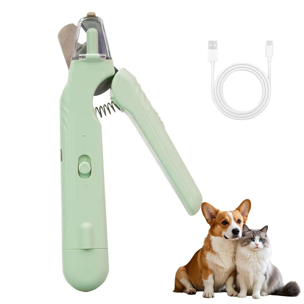 Coupe-griffes LED + Ponceuse pour chiens et Chats Avec Lumière LED- Evite Bléssures et Saignements