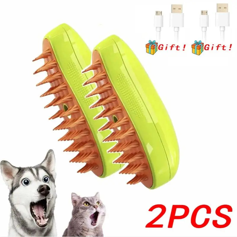 Brosse à Vapeur Pour Chats et Chiens- Avec Réservoir d'Eau et d'Huile Essentielle
