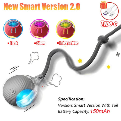 Jouet Interactif pour Chat- Balle Roulante Automatique- Rechargeable- Reproduit les Mouvements des souris !