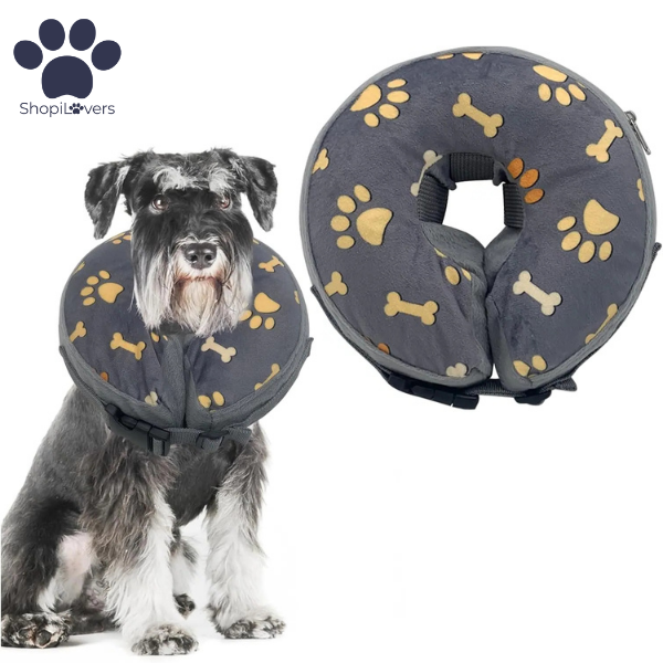 Collier Donut Gonflable Chiens- Alternative au Cône Elizabeth-Post-Opératoire Super Confort