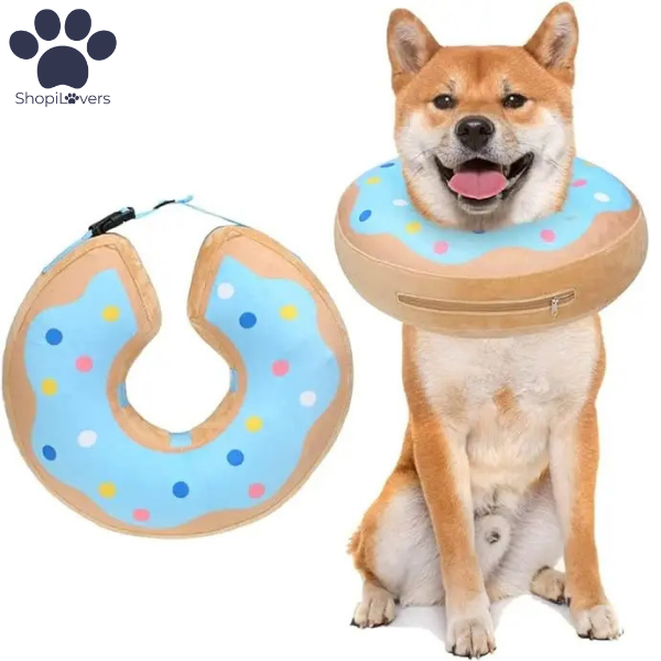 Collier Donut Gonflable Chiens- Alternative au Cône Elizabeth-Post-Opératoire Super Confort