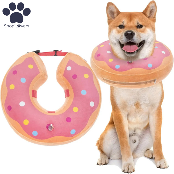 Collier Donut Gonflable Chiens- Alternative au Cône Elizabeth-Post-Opératoire Super Confort