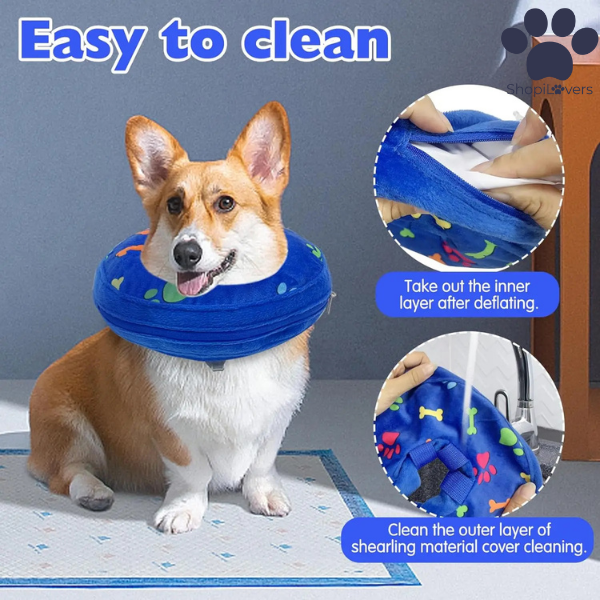 Collier Donut Gonflable Chiens- Alternative au Cône Elizabeth-Post-Opératoire Super Confort