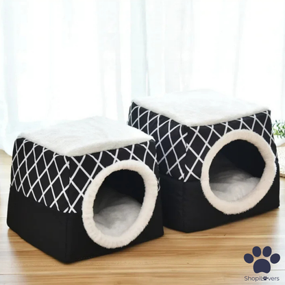 Lit igloo 3 en 1 pour Chats et Petit Chiens – Panier, Maison et Canapé Pliable Douillet 🐾