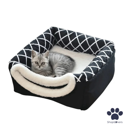 Lit igloo 3 en 1 pour Chats et Petit Chiens – Panier, Maison et Canapé Pliable Douillet 🐾