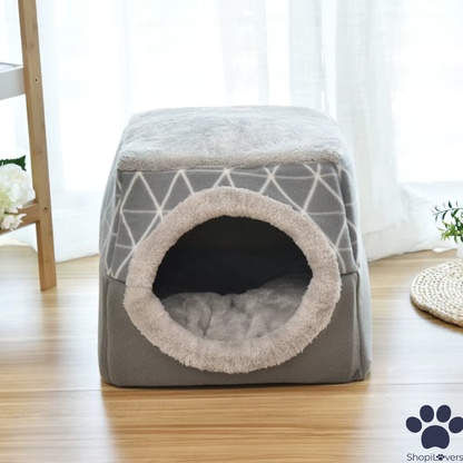 Lit igloo 3 en 1 pour Chats et Petit Chiens – Panier, Maison et Canapé Pliable Douillet 🐾