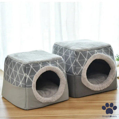 Lit igloo 3 en 1 pour Chats et Petit Chiens – Panier, Maison et Canapé Pliable Douillet 🐾