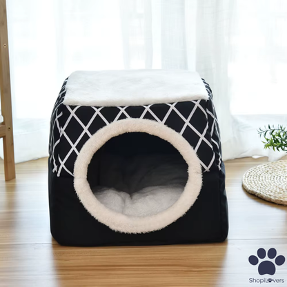 Lit igloo 3 en 1 pour Chats et Petit Chiens – Panier, Maison et Canapé Pliable Douillet 🐾
